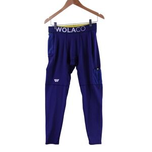 Wolaco Mens XL Fulton Full Compression Leggings Blue Made in USA Pockets
